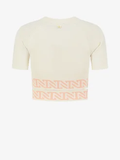 Fitted t-shirt met gekruisde logo banden