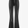 Flared ski broek met leren look