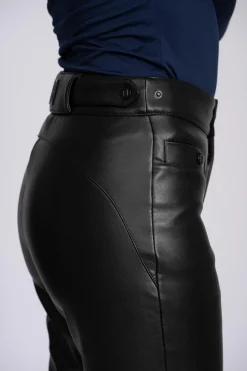 Flared ski broek met leren look