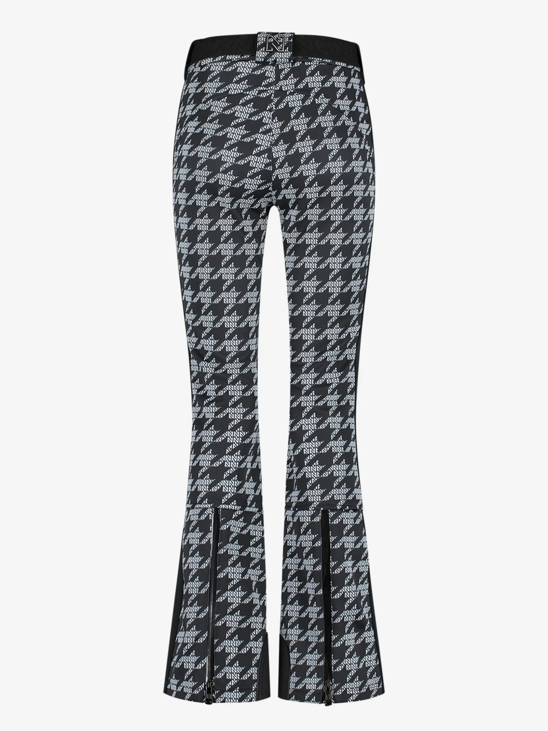 Flared ski broek met logo patroon en elastische riem