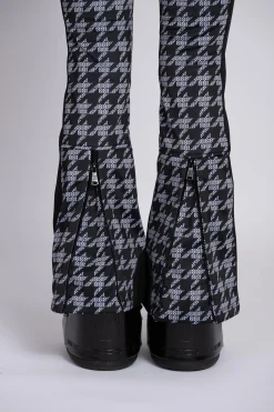 Flared ski broek met logo patroon en elastische riem