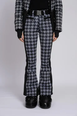 Flared ski broek met logo patroon en elastische riem