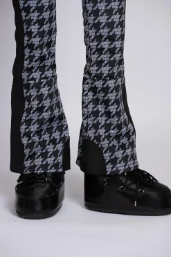 Flared ski broek met logo patroon en elastische riem