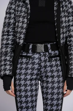 Flared ski broek met logo patroon en elastische riem