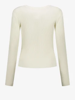 Geribbelde aansluitende top