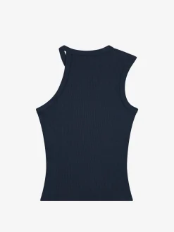 Geribbelde one shoulder top