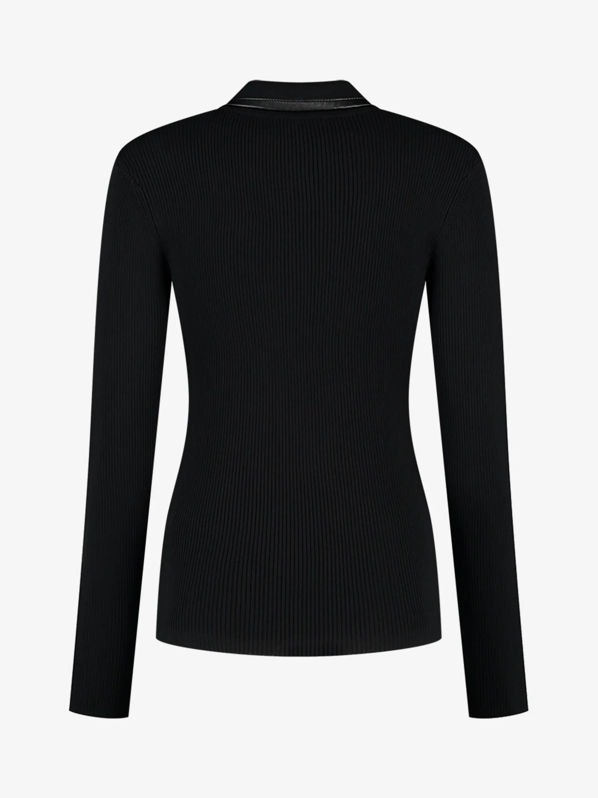 Geribbelde sweater met rits bij de hals