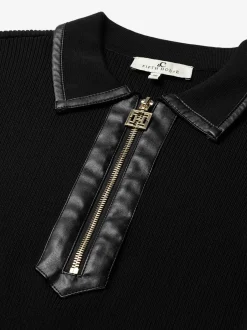 Geribbelde sweater met rits bij de hals