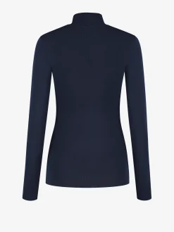 Geribbelde top met col