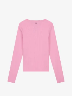 Geribbelde top met open detail