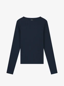 Geribbelde top met open detail