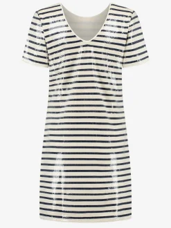 Gestreepte jurk met pailletten