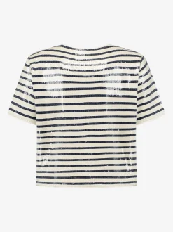 Gestreepte top met pailletten