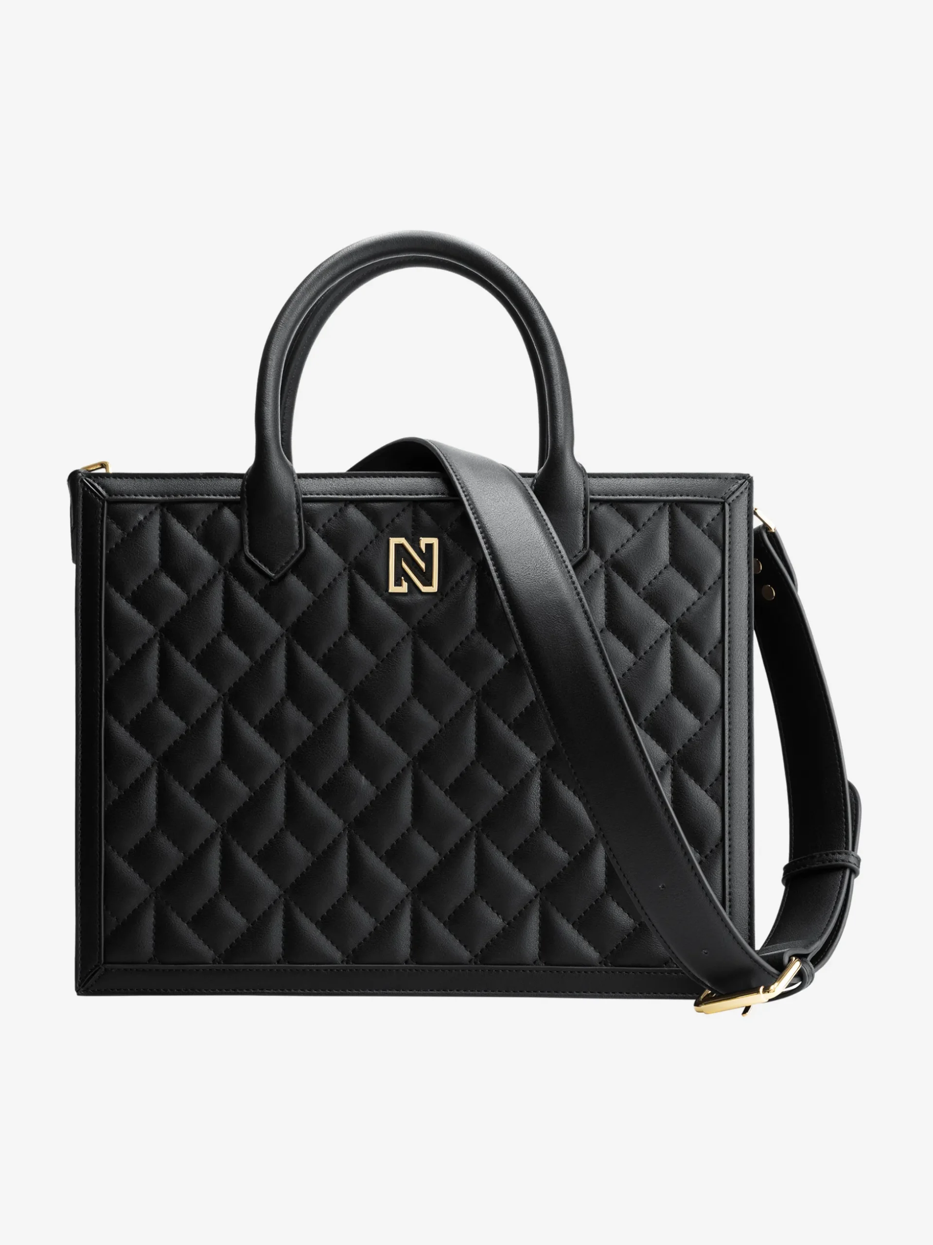 Gewatteerde shopper met N-logo