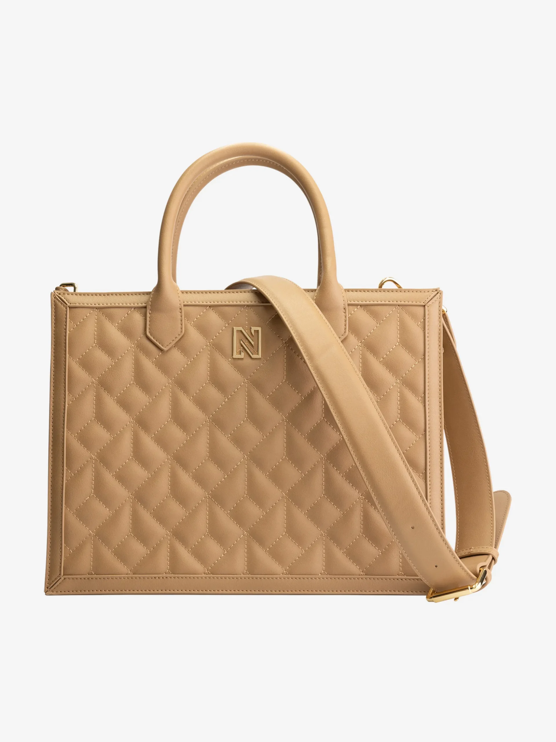 Gewatteerde shopper met N-logo