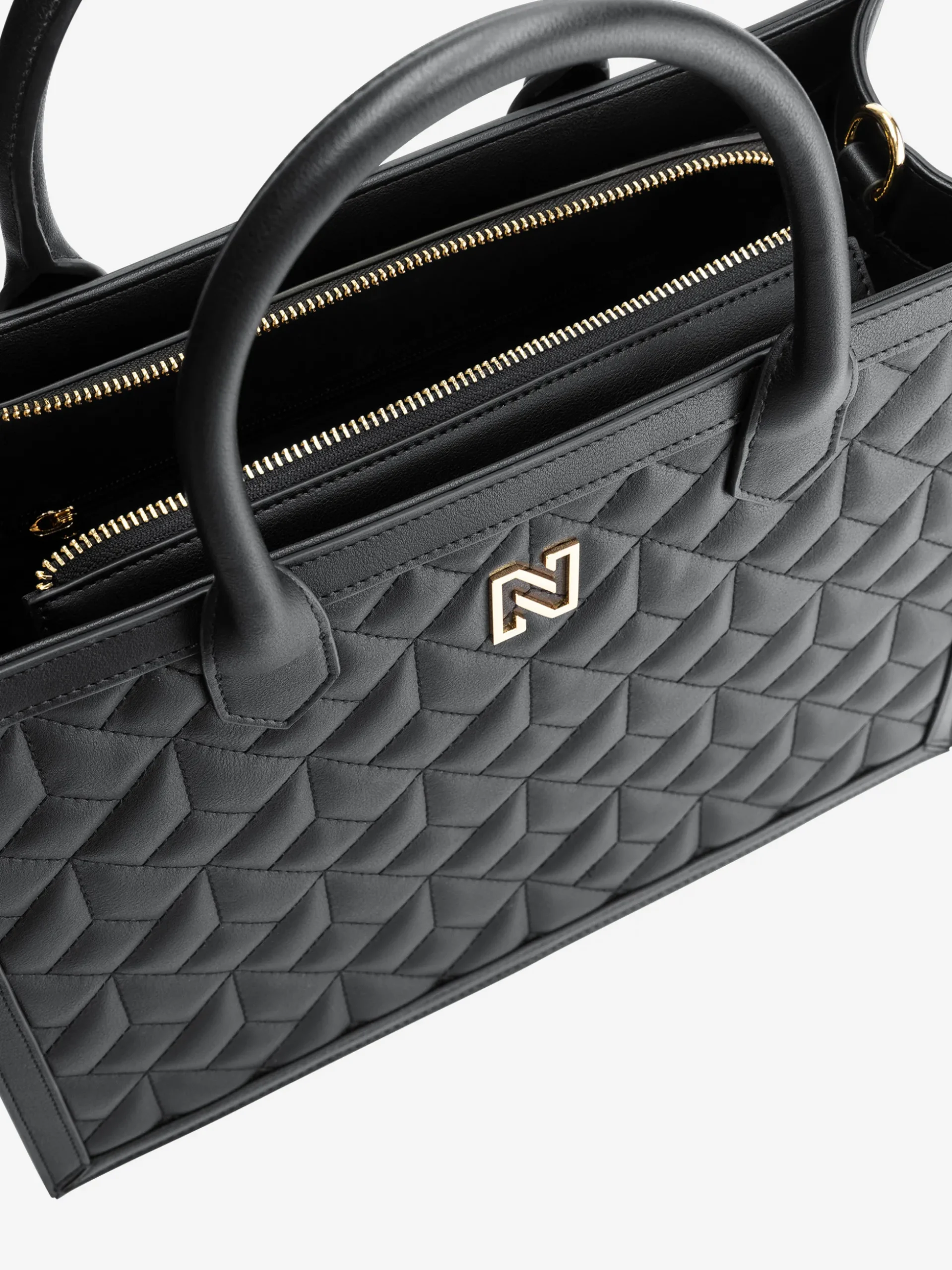 Gewatteerde shopper met N-logo