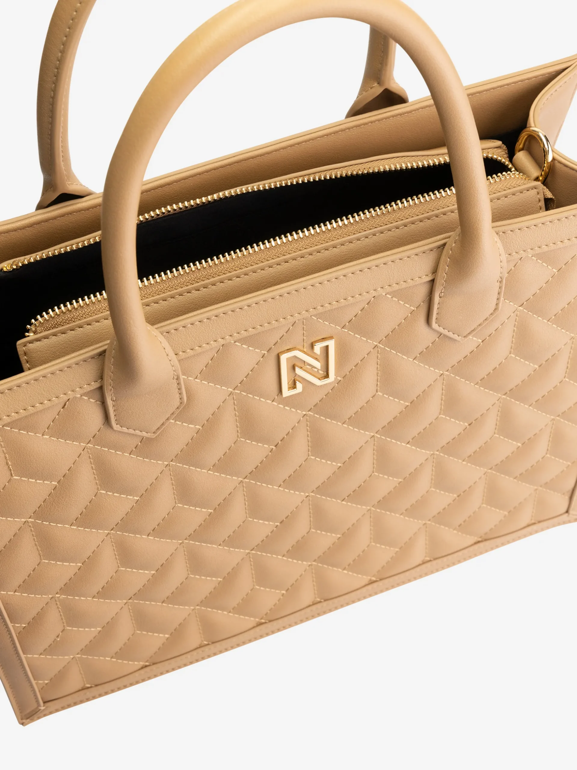 Gewatteerde shopper met N-logo