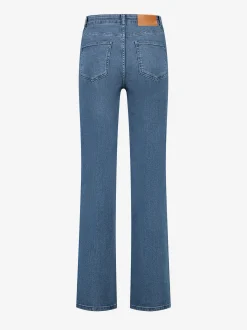 High rise jeans met knopen