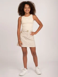 High rise rok met logo print
