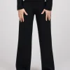 High waist pantalon met elastische tailleband