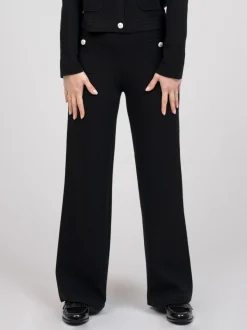 High waist pantalon met elastische tailleband