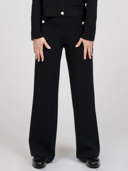 High waist pantalon met elastische tailleband