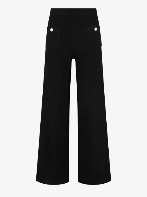 High waist pantalon met elastische tailleband