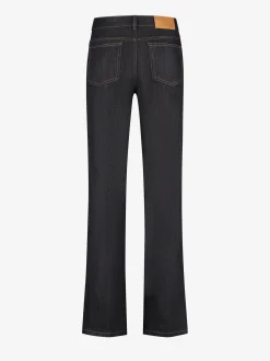 Jeans met rechte pijpen en rij knopen