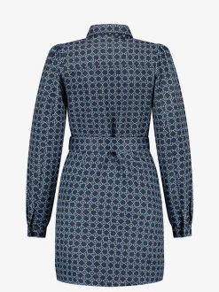Jurk met logo patroon en ceintuur