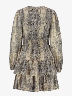 Jurk met metallic slangenprint