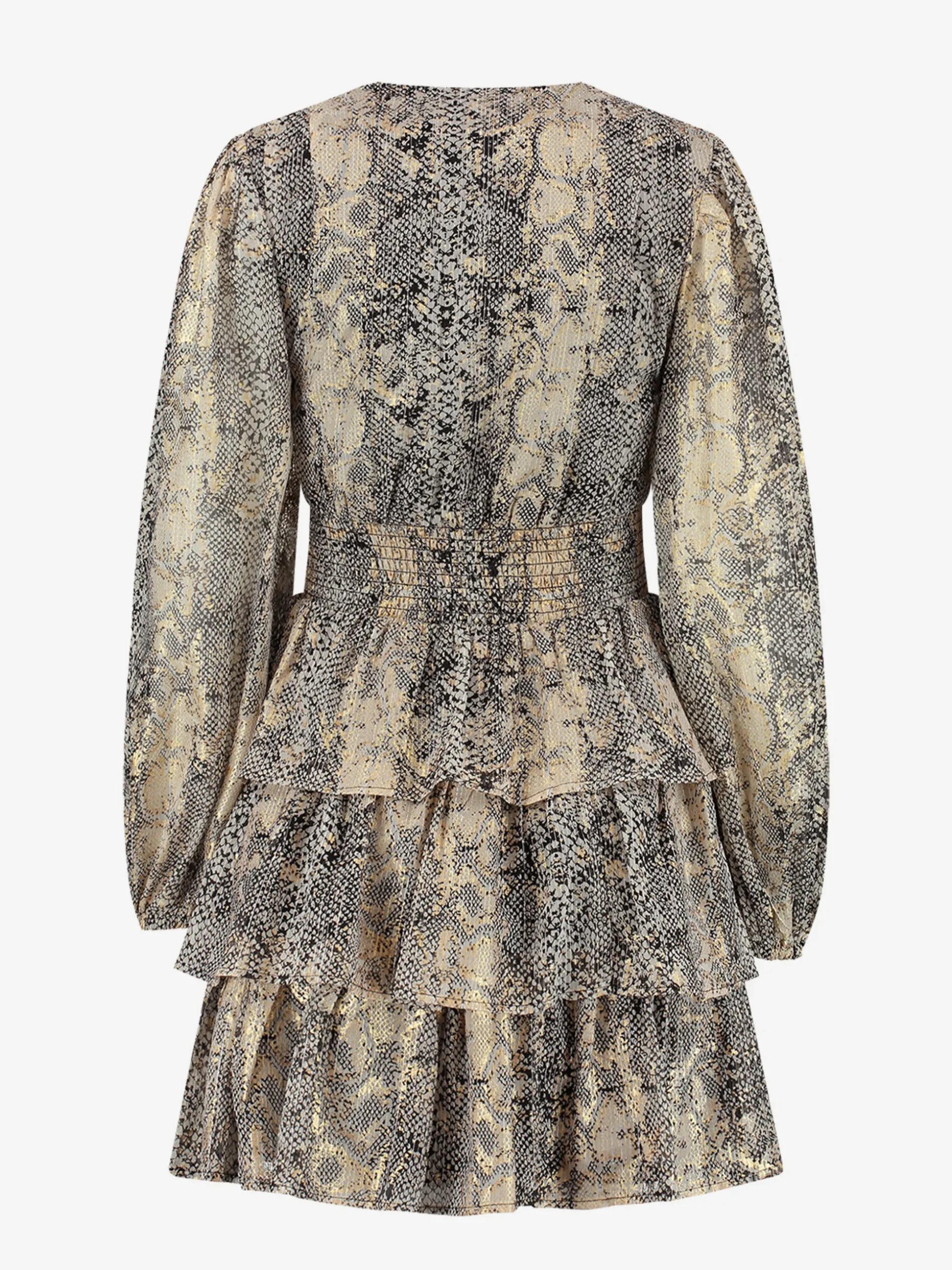 Jurk met metallic slangenprint