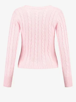 Kabelgebreide trui met N-logo