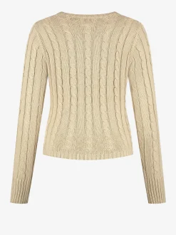 Kabelgebreide trui met N-logo