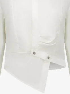 Korte asymmetrische blouse met ballonmouwen