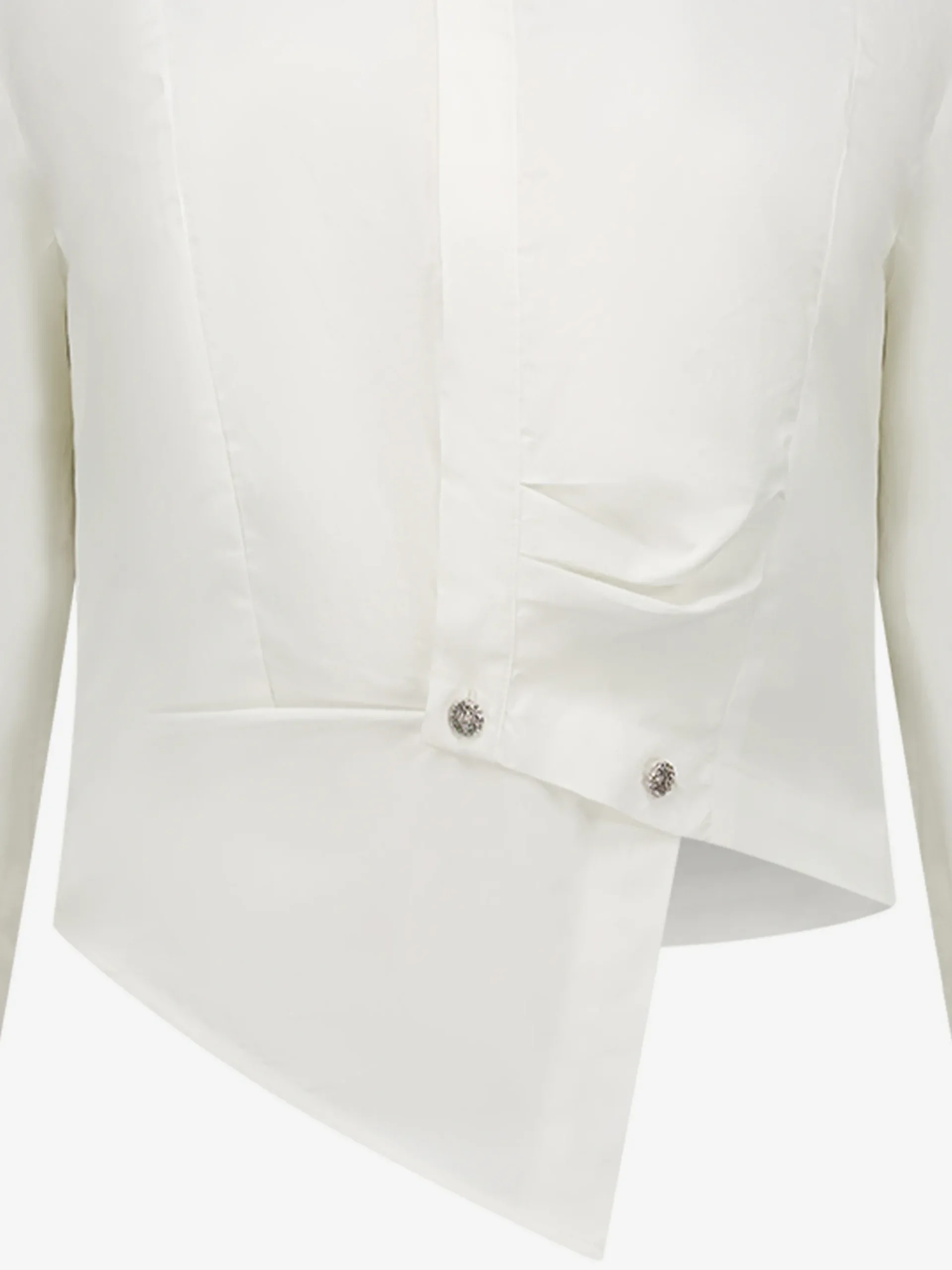 Korte asymmetrische blouse met ballonmouwen