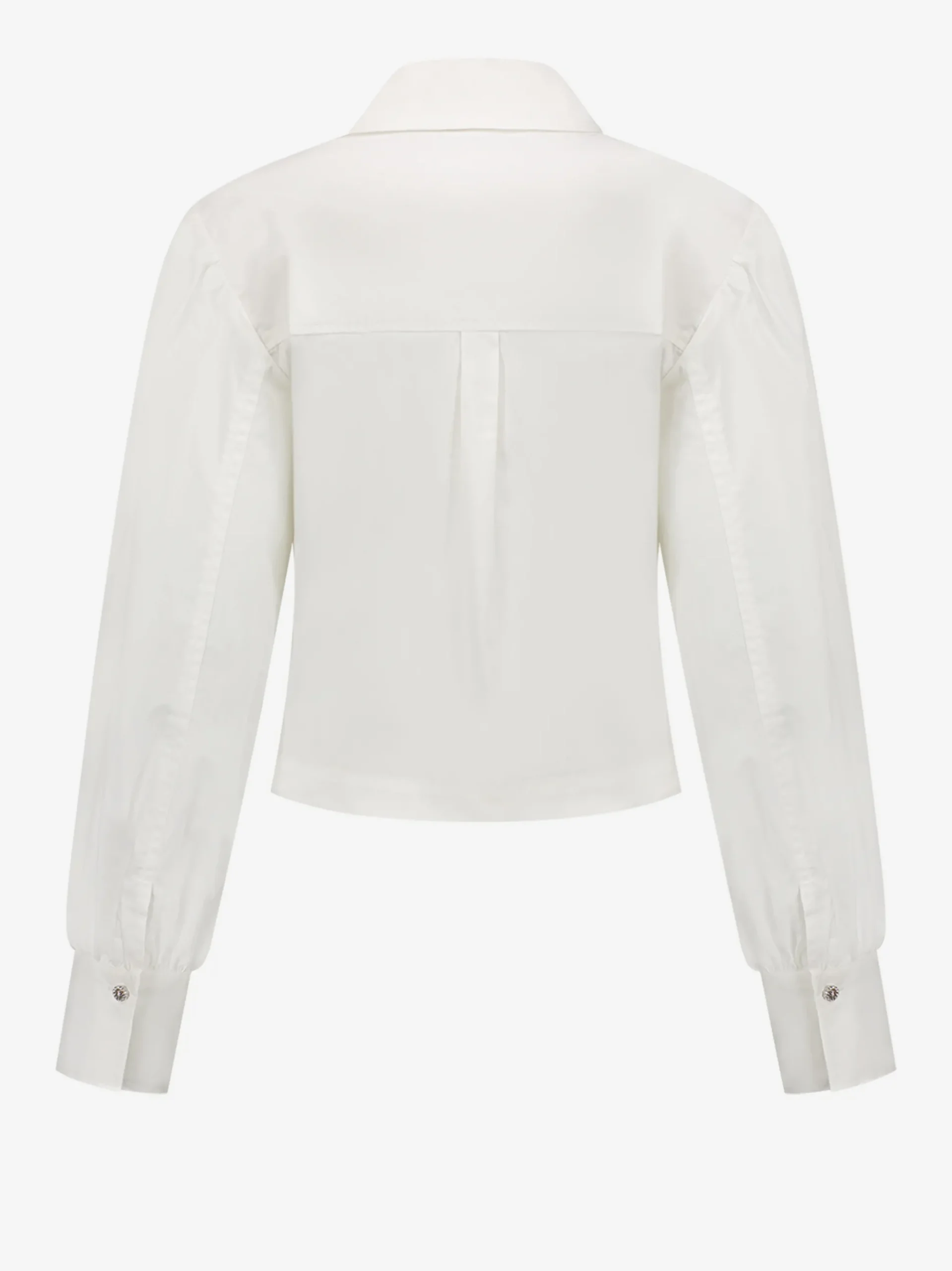 Korte asymmetrische blouse met ballonmouwen