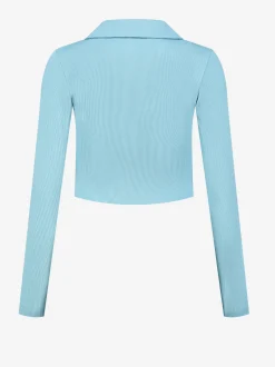 Korte rib top met knopen