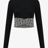 Korte top met logo print band