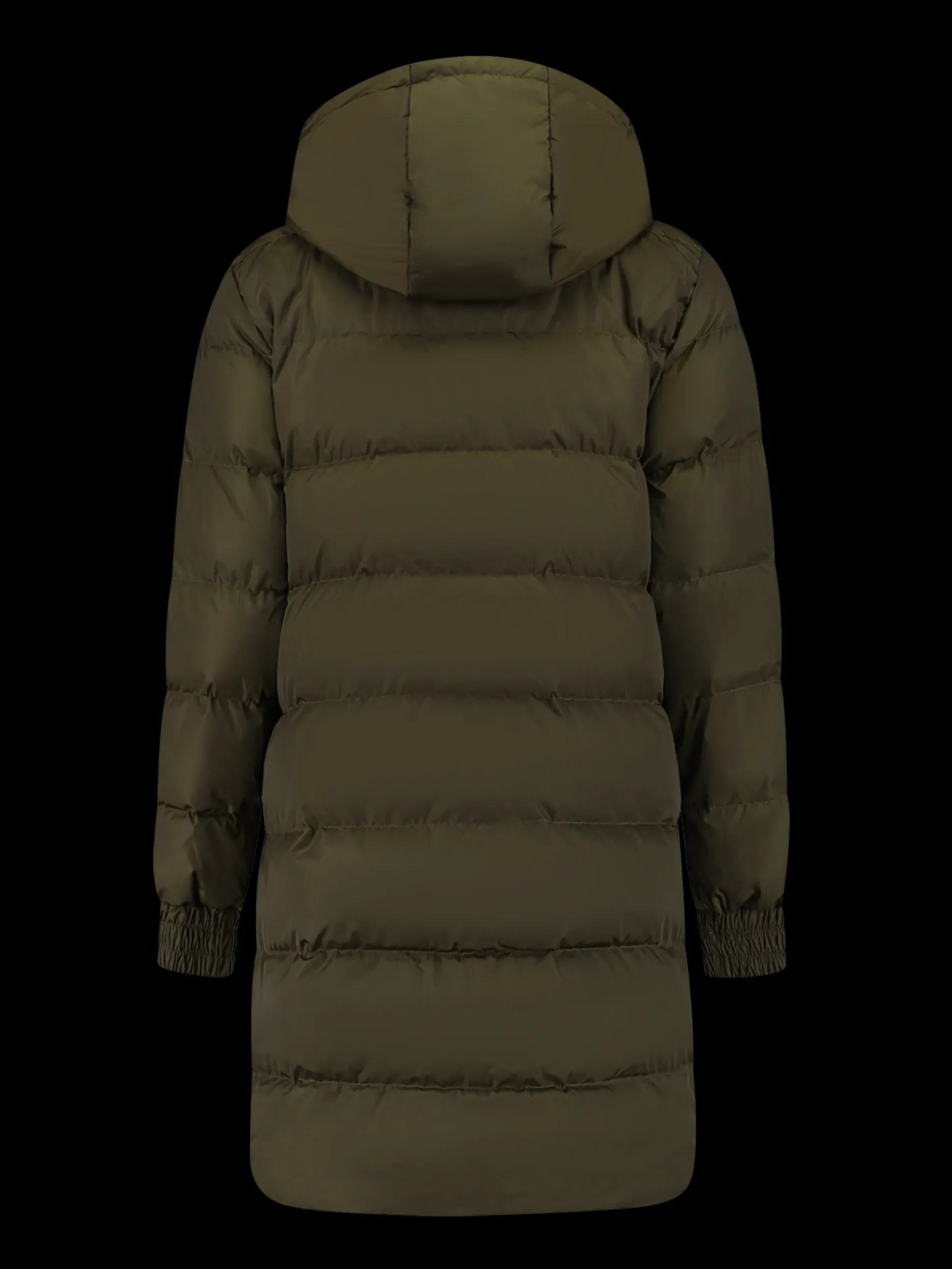 Lange Gewatteerde jas met capuchon