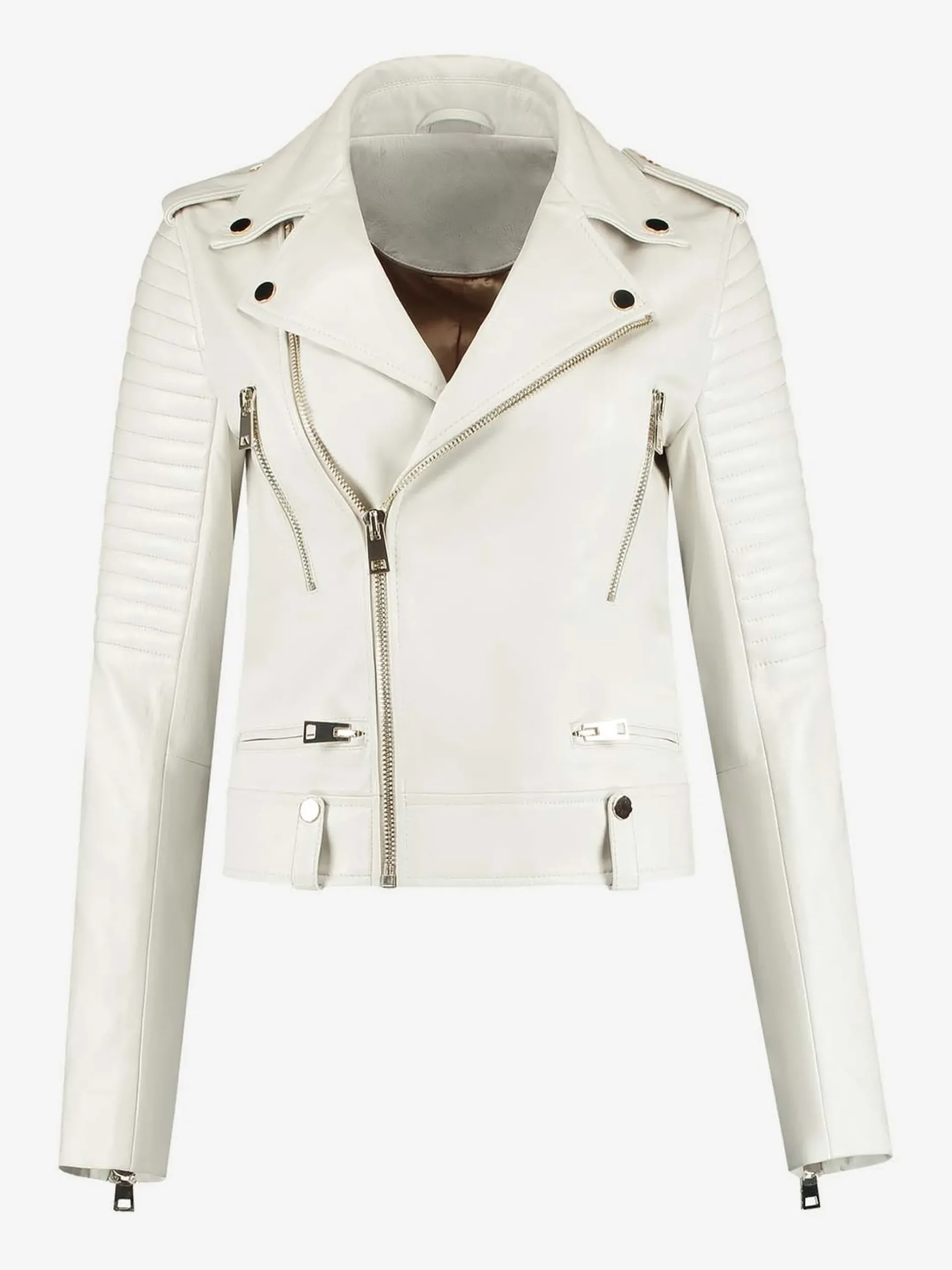 Leren jacket met ritsen