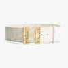 Leren taille riem met logo gesp