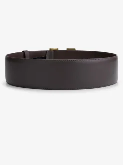 Leren taille riem met logo gesp