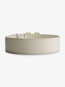Leren taille riem met logo gesp