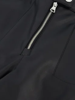 Leren-look broek met rits