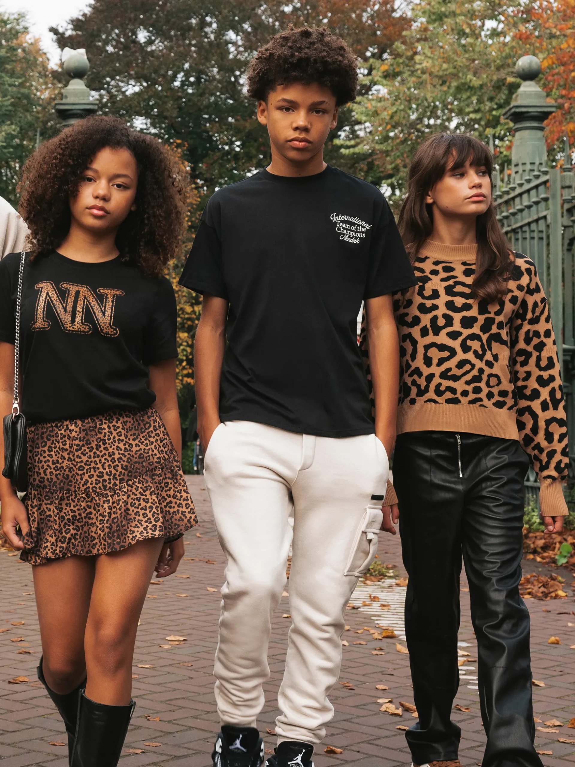 Leren-look broek met rits