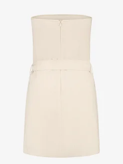 Linen strapless playsuit