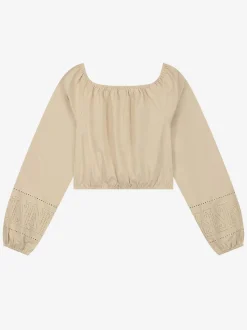 Off shoulder top met embroidery