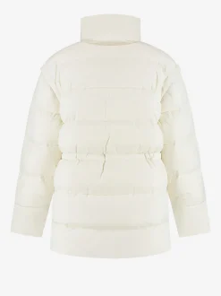 Puffer jas met capuchon en getailleerde taille