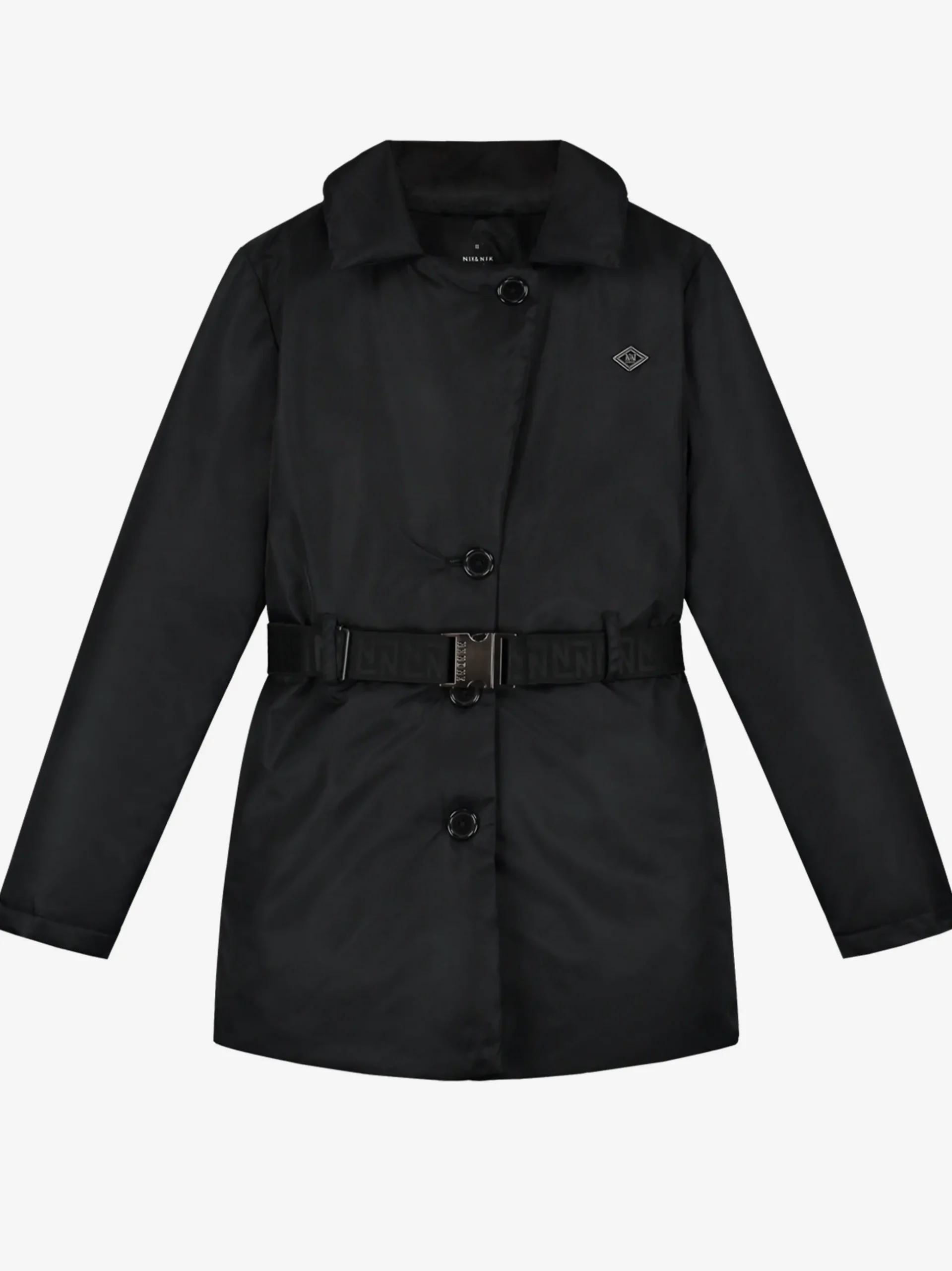 Puffer trenchcoat met riem