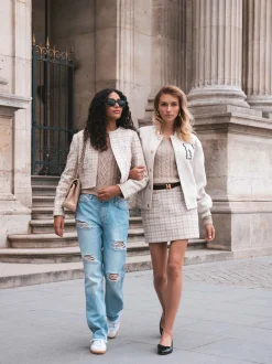 Rok met pied-de-poule patroon